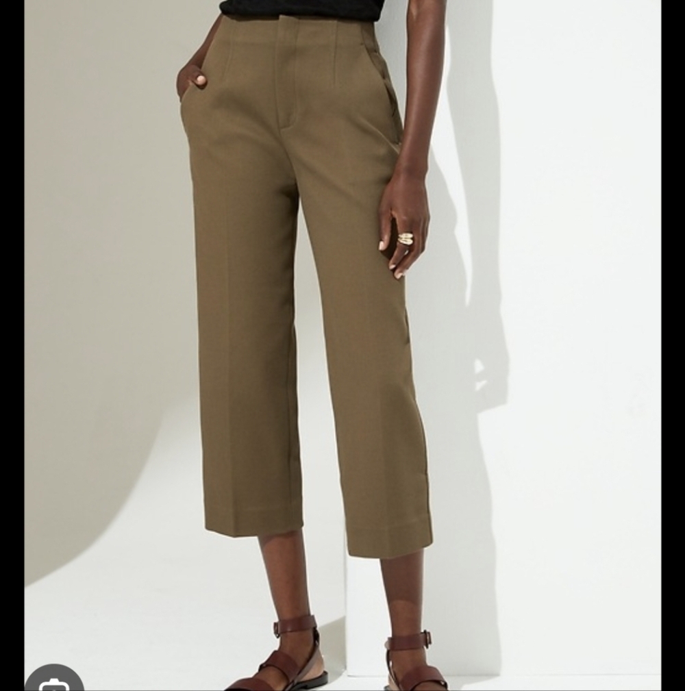 Banana Republic,Slim Wide Leg Honeycomb Crop, Size 8L